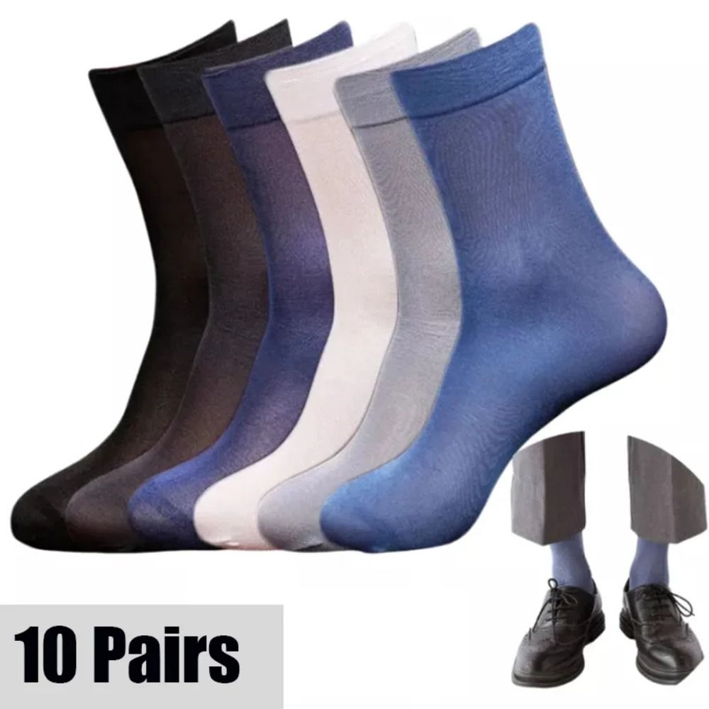 Silk Sock Bamboo - 10 쌍 패션 통기성 남자 얼음