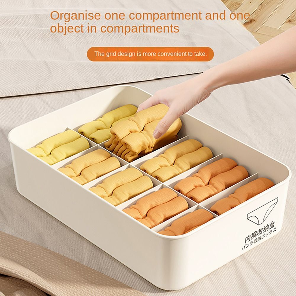 Sock Organizer Tray - 10/15칸 속옷 정리함 덮개형 분류 수납함