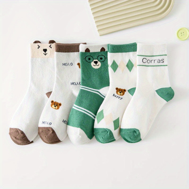 5켤레 세트, 아동용 귀여운 곰돌이 무늬 면 양말, 부 - Cotton Crew Sock Pack 리뷰 및 가격