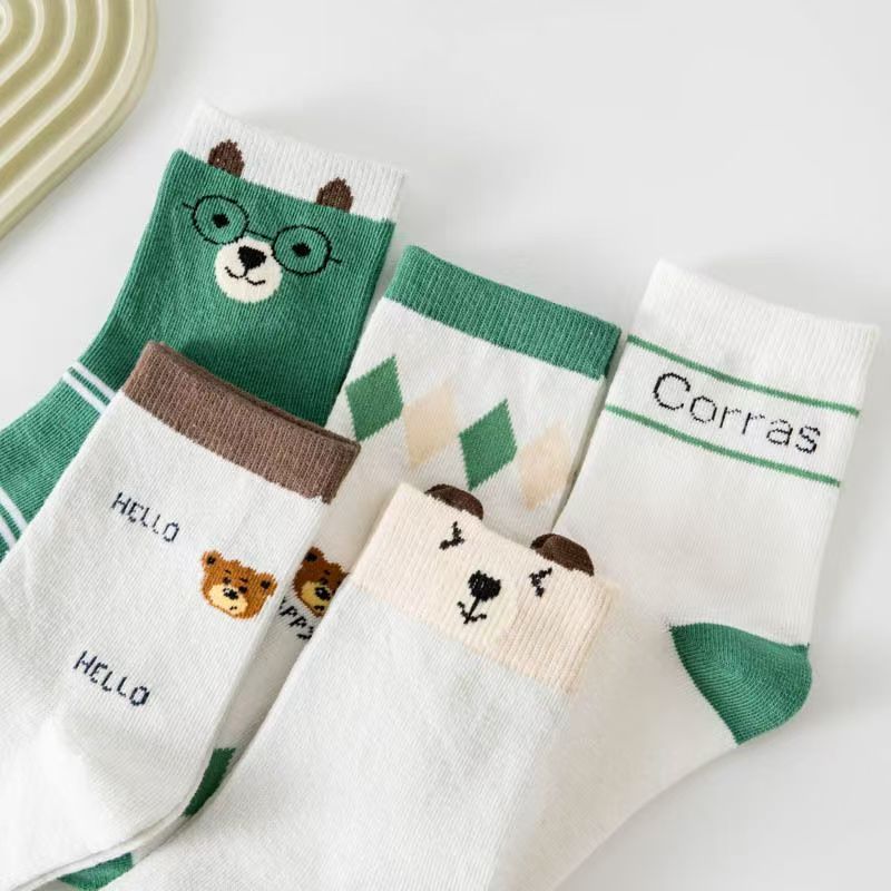 5켤레 세트, 아동용 귀여운 곰돌이 무늬 면 양말, 부 - Cotton Crew Sock Pack 리뷰 및 가격