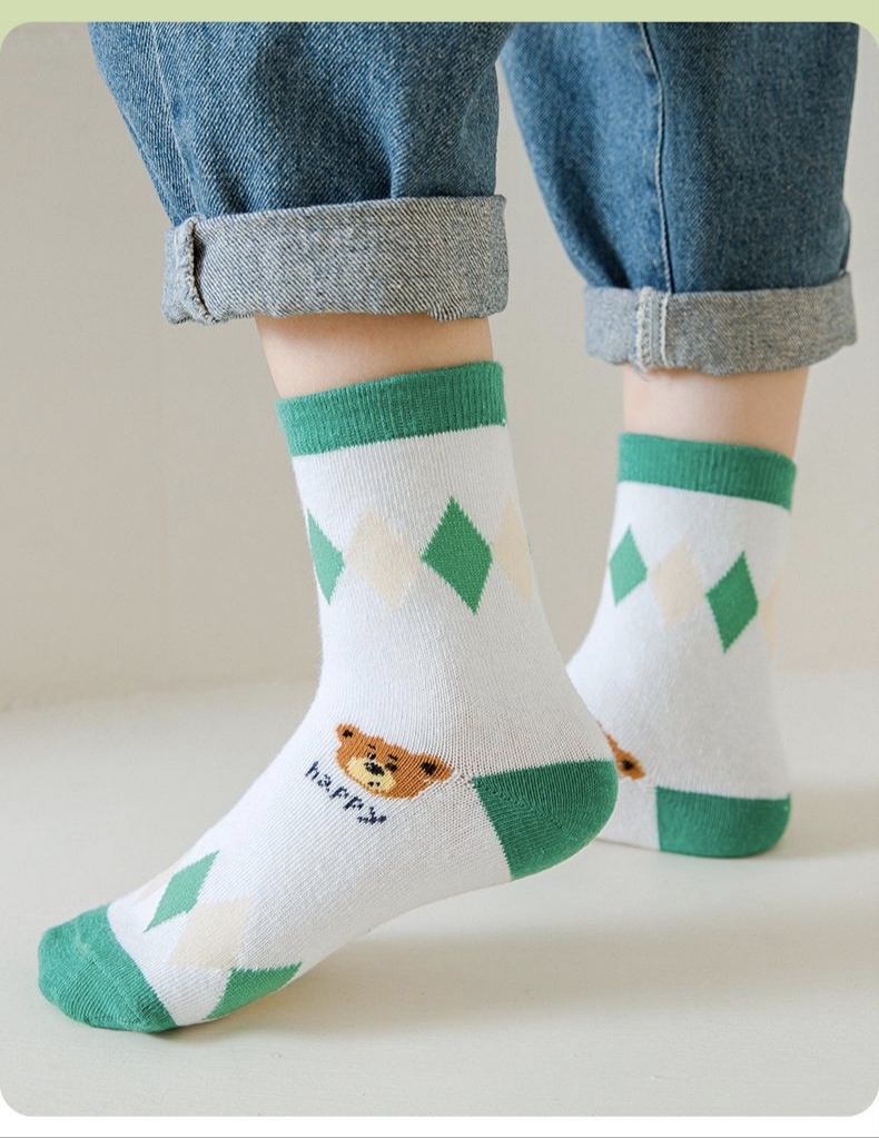 5켤레 세트, 아동용 귀여운 곰돌이 무늬 면 양말, 부 - Cotton Crew Sock Pack 리뷰 및 가격